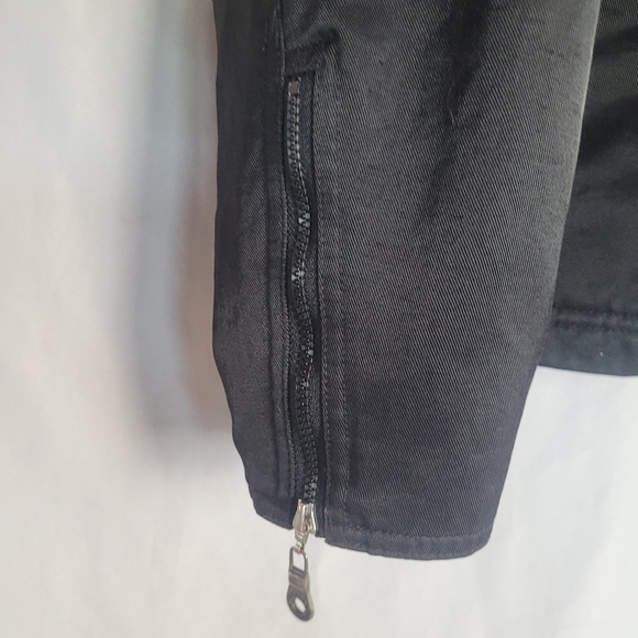 Harley Davidson Motorcycle Black/Orange Waxed Denim Zip Jacket Plus Size 1W - Picture 4 of 14